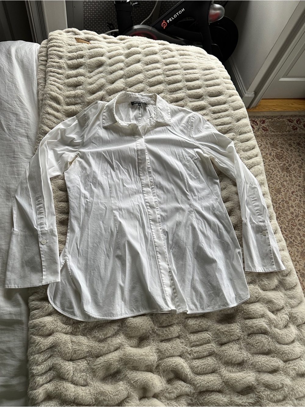 Lafayette 148 New York White Button-Front Women's Blouse